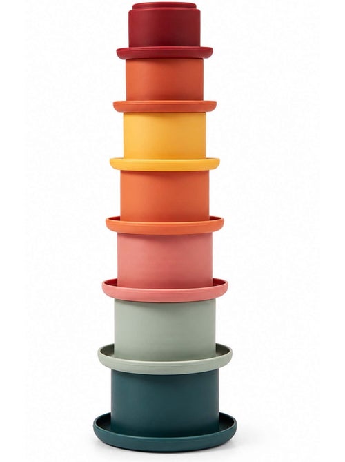 Bo Jungle | Gobelets empilables en silicone bébé jeu d'éveil et de bain - Kiabi