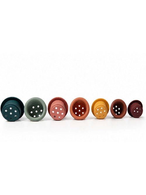 Bo Jungle | Gobelets empilables en silicone bébé jeu d'éveil et de bain - Kiabi