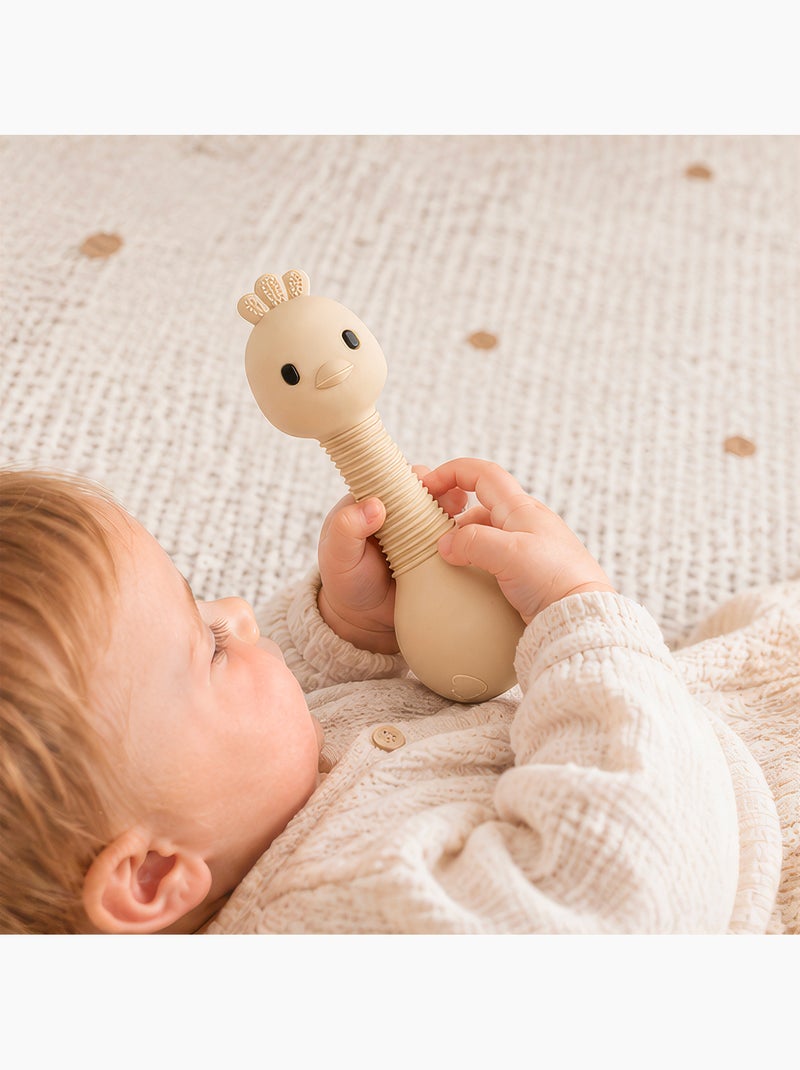 Bo jungle | hochet sensoriel bébé en silicone à mordiller Beige - Kiabi