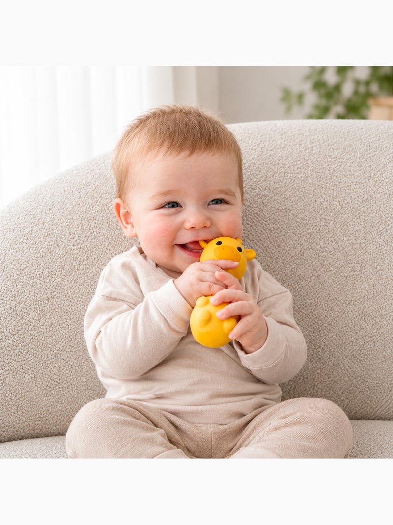 Bo jungle | hochet sensoriel bébé en silicone à mordiller Jaune - Kiabi
