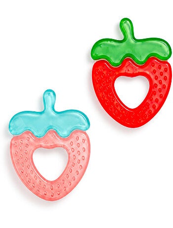Bo jungle | lot de 2 anneaux de dentition réfrigérants fraise