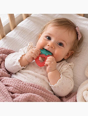 Bo jungle | lot de 2 anneaux de dentition réfrigérants fraise