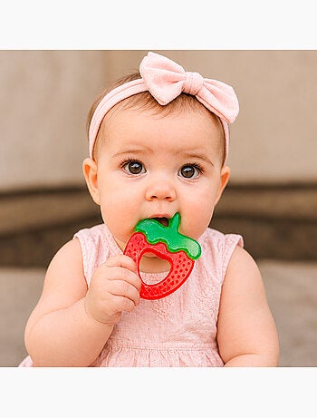 Bo jungle | lot de 2 anneaux de dentition réfrigérants fraise