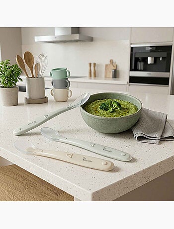 Bo Jungle | Lot de 3 cuillères bébé en silicone