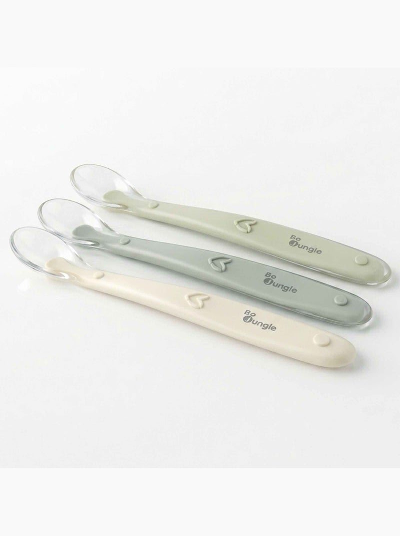Bo Jungle | Lot de 3 cuillères bébé en silicone Vert - Kiabi