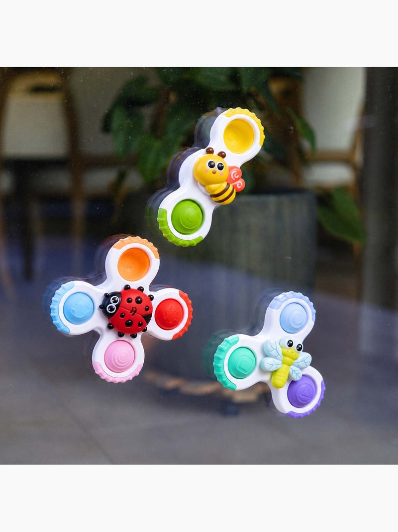 Bo jungle | lot de toupies à ventouse bébé pour l'éveil sensoriel et la motricité Multicolore - Kiabi