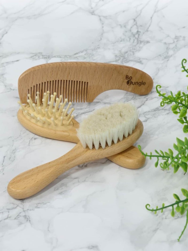 Bo Jungle | Set brosses et peigne en bois naturel pour bébé Marron - Kiabi