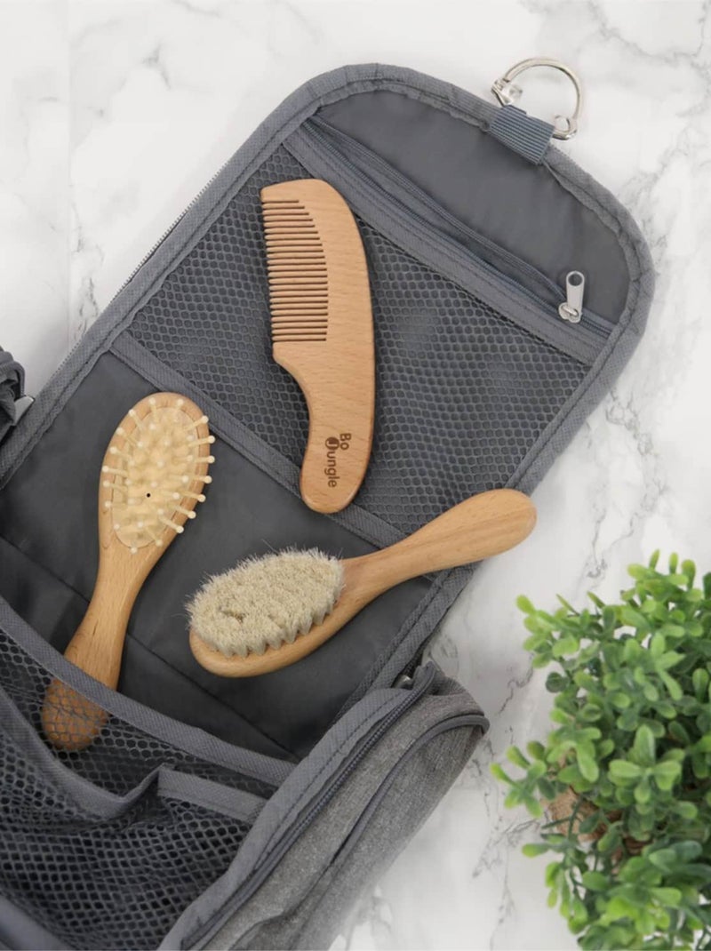 Bo Jungle | Set brosses et peigne en bois naturel pour bébé Marron - Kiabi