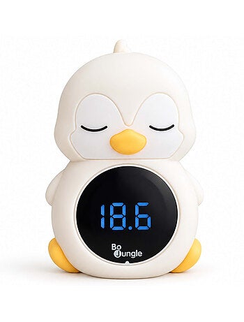 Bo jungle | thermomètre de bain et chambre digital 3 en 1 avec veilleuse pingouin