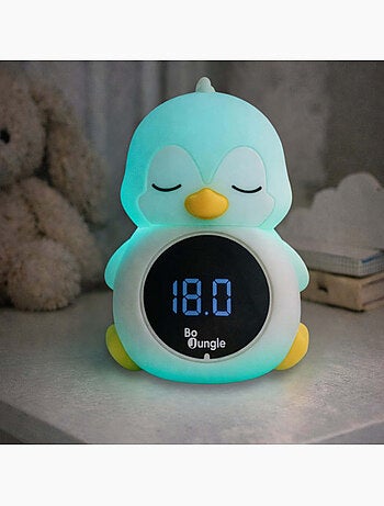 Bo jungle | thermomètre de bain et chambre digital 3 en 1 avec veilleuse pingouin