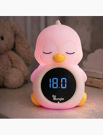 Bo jungle | thermomètre de bain et chambre digital 3 en 1 avec veilleuse pingouin