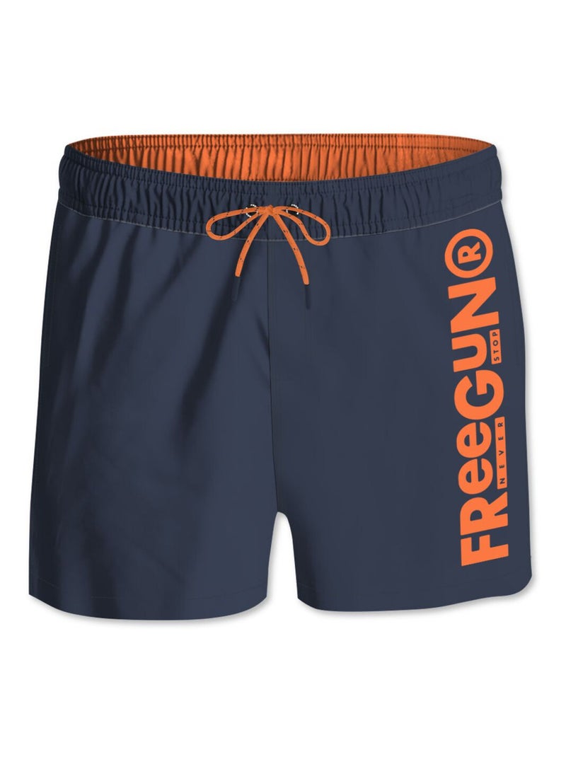 Boardshort court enfant ceinture tout-élastiquée Freegun Bleu Orange clair - Kiabi