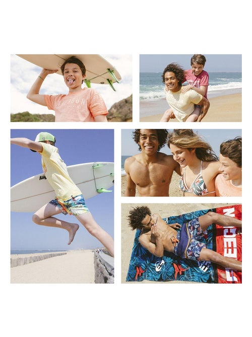 Boardshort court enfant ceinture tout-élastiquée Freegun - Kiabi