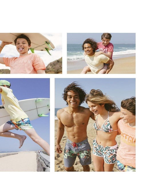 Boardshort court garçon avec ceinture demi-élastiquée Freegun - Kiabi