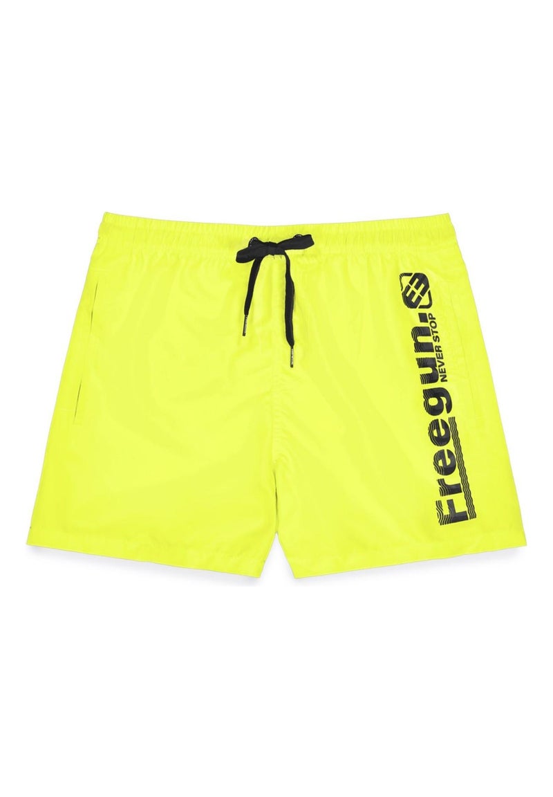 Boardshort court garçon avec ceinture demi-élastiquée Freegun Jaune - Kiabi