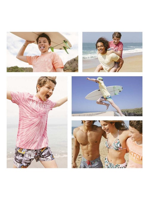 Boardshort court garçon avec ceinture demi-élastiquée Freegun - Kiabi