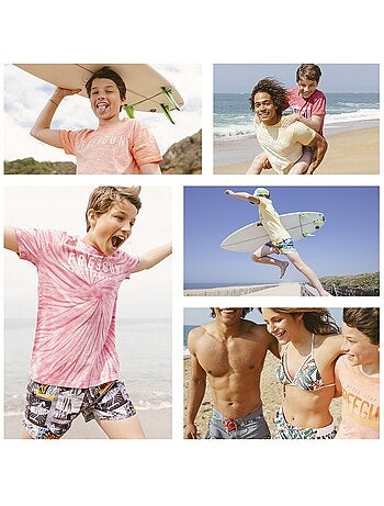 Boardshort court garçon avec ceinture demi-élastiquée Freegun