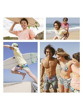 Boardshort court garçon avec ceinture demi-élastiquée Freegun