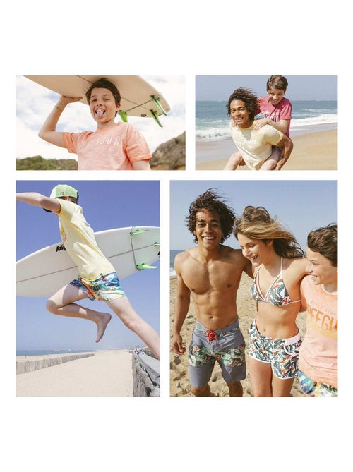 Boardshort court garçon avec ceinture demi-élastiquée Freegun - Kiabi