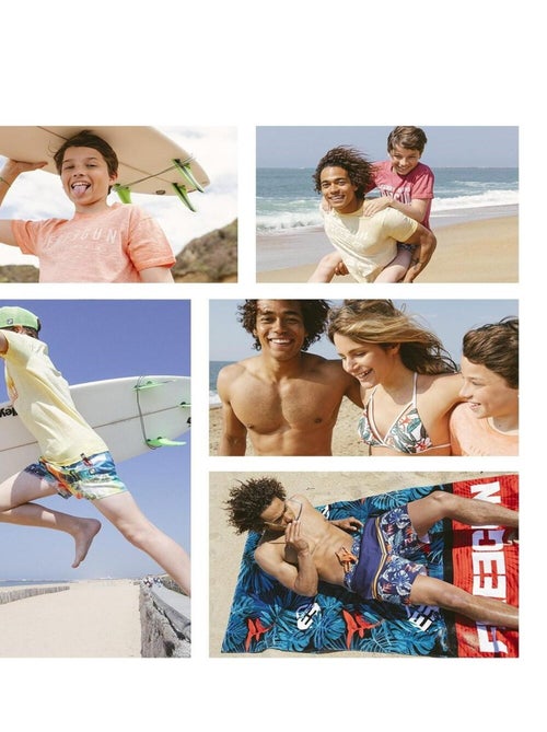 Boardshort court garçon avec ceinture demi-élastiquée Freegun - Kiabi