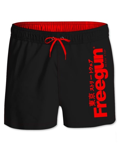 Boardshort Court garçon ceinture élastique Logo Freegun - Kiabi
