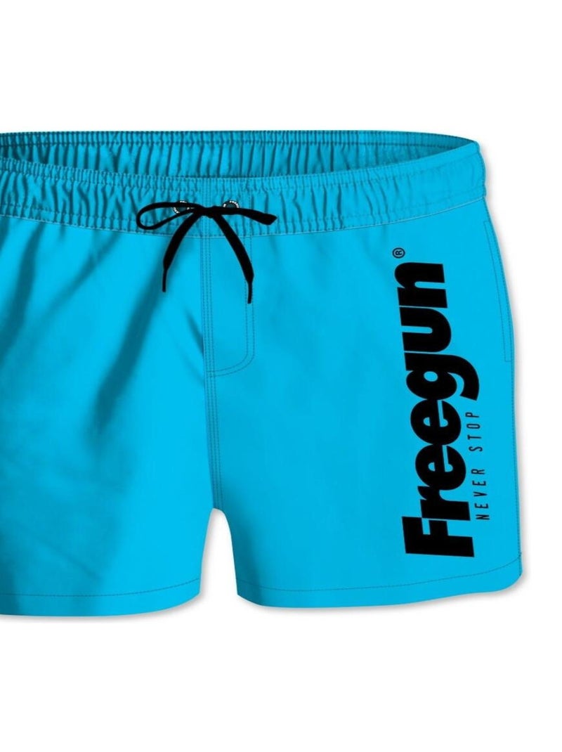 Boardshort court garçon ceinture tout-élastiquée Freegun Bleu - Kiabi