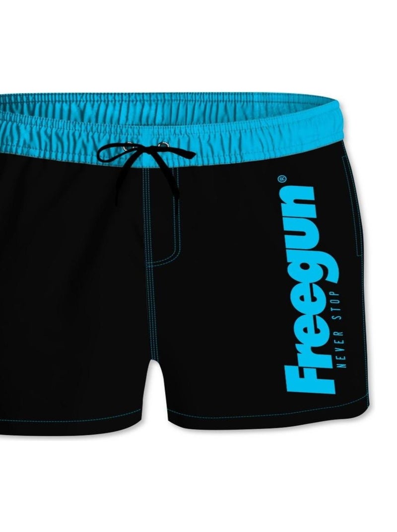 Boardshort court homme avec ceinture demi-élastiquée Freegun Noir - Kiabi