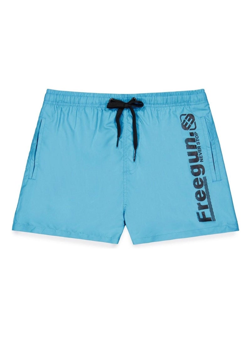 Boardshort court homme ceinture tout-élastiquée Freegun Bleu - Kiabi