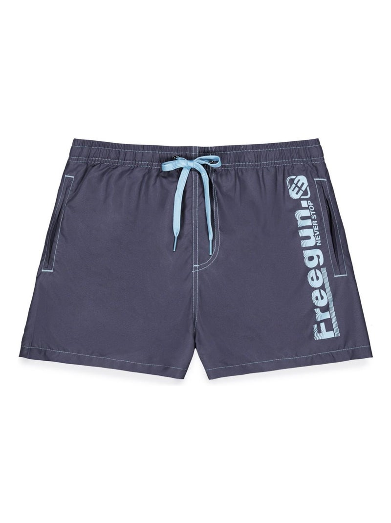 Boardshort court homme ceinture tout-élastiquée Freegun Bleu - Kiabi
