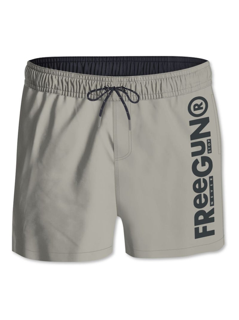 Boardshort court homme ceinture tout-élastiquée Freegun Gris Bleu - Kiabi