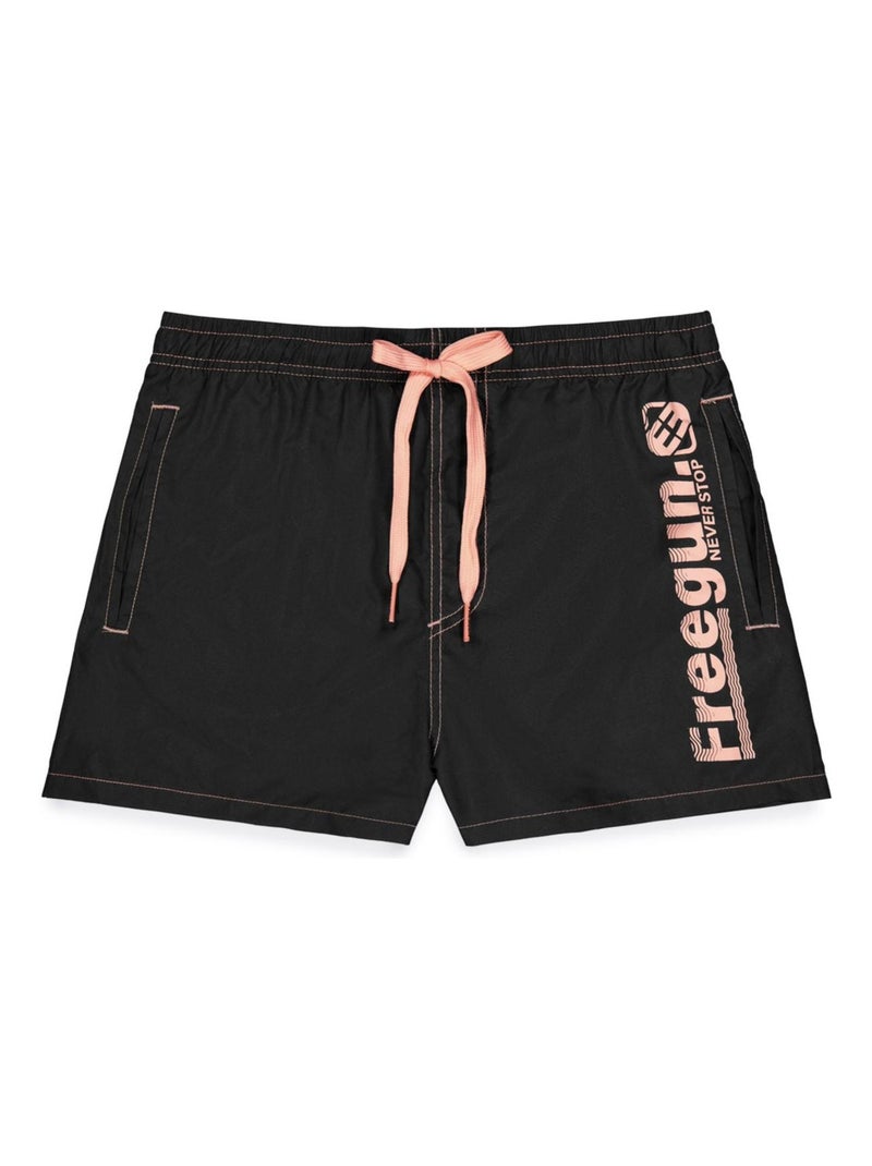Boardshort court homme ceinture tout-élastiquée Freegun Noir - Kiabi