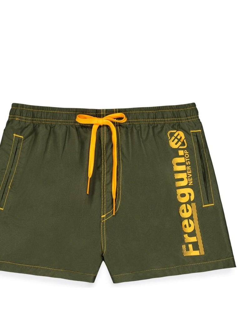 Boardshort court homme ceinture tout-élastiquée Freegun Vert - Kiabi