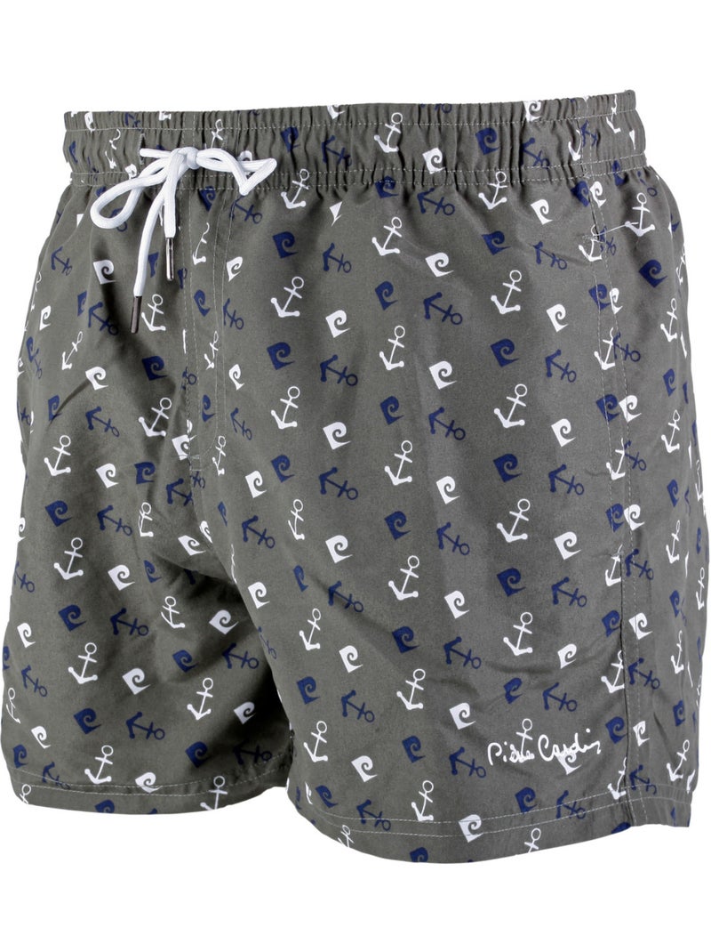 Boardshort homme avec ceinture tout élastiquée basic pierre cardin Vert kaki - Kiabi