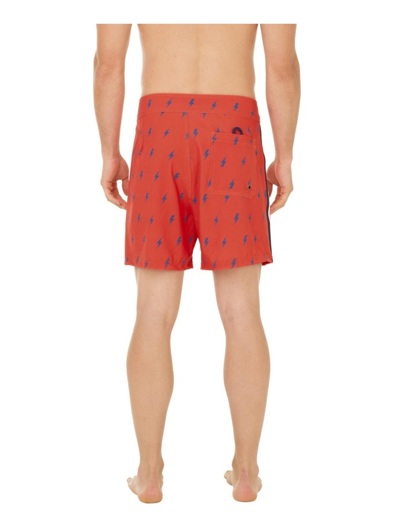Boardshort soft touch garçon ceinture plate Flash Freegun Rouge - Kiabi