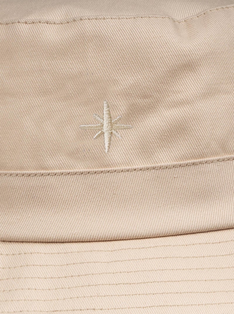 Bob 100% coton, détail brodé mixte adulte Beige - Kiabi