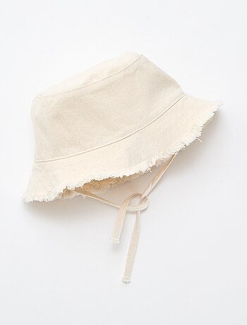 Bob à frange avec liens uni en coton