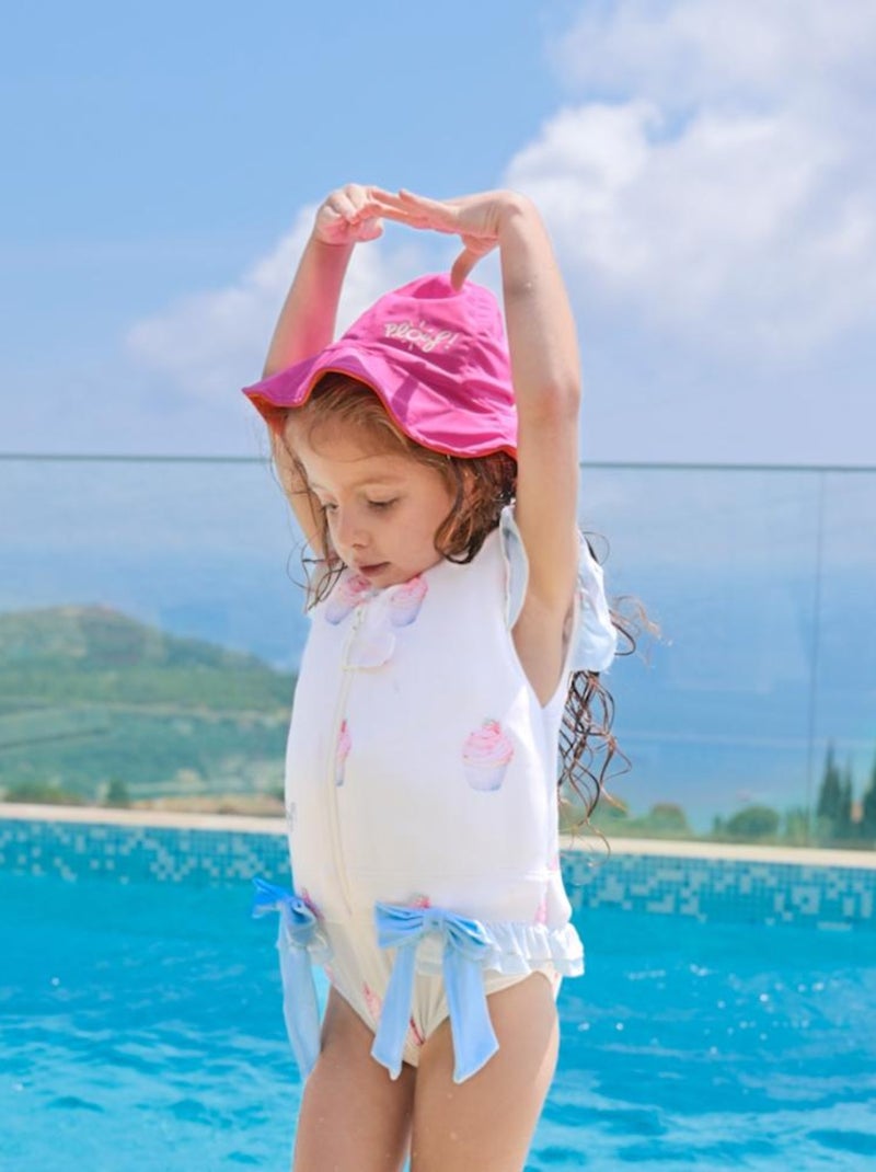 Bob Anti-UV Plouf pour fille, réversible Rose - Kiabi