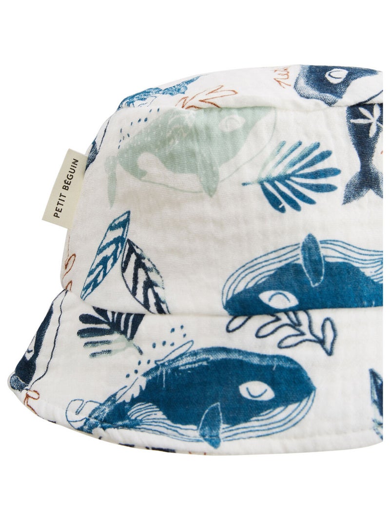 Bob bébé en gaze de coton bébé Magic Ocean Ecru - Kiabi