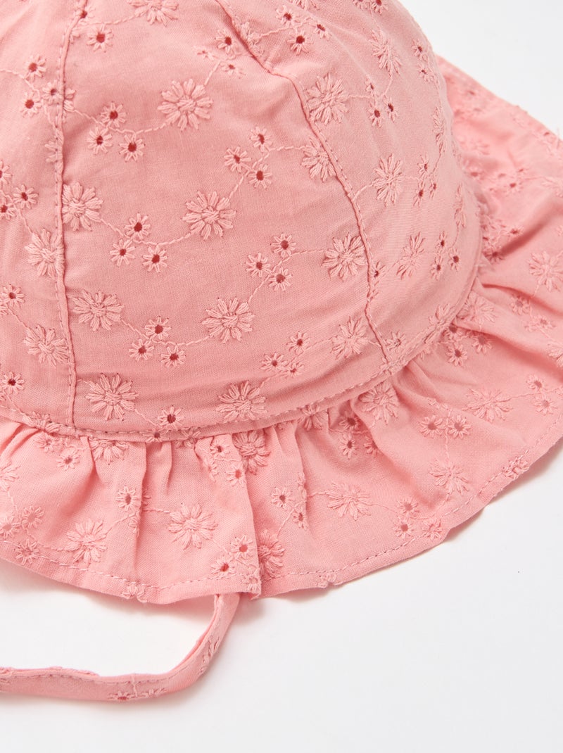 Bob broderie anglaise à nouer Rose - Kiabi