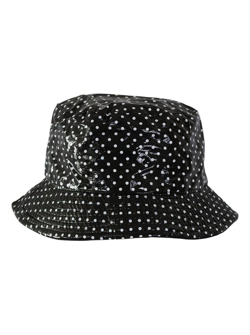 Bob de pluie vernis pois Noir - Kiabi