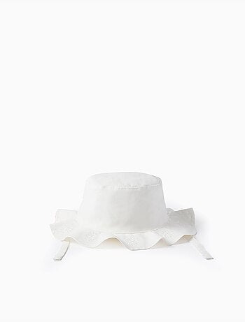 Bob en coton à broderie et liens latéraux