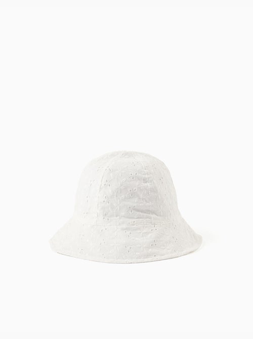 Bob en coton avec broderie anglaise - Kiabi