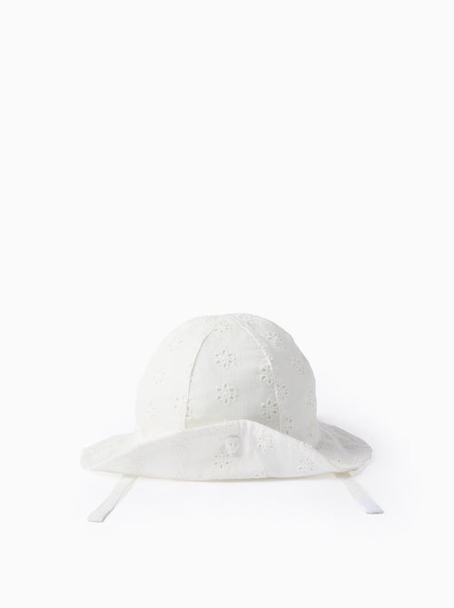 Bob en coton avec broderie anglaise - Kiabi