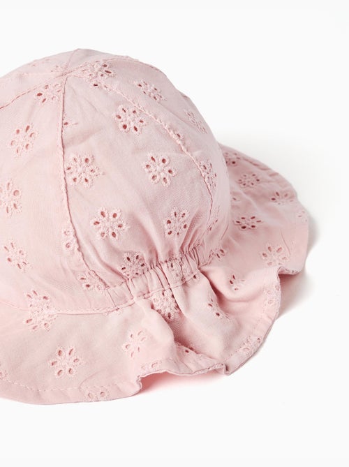 Bob en coton avec broderie anglaise - Kiabi