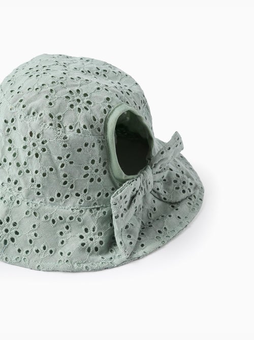 Bob en coton avec broderie anglaise - Kiabi