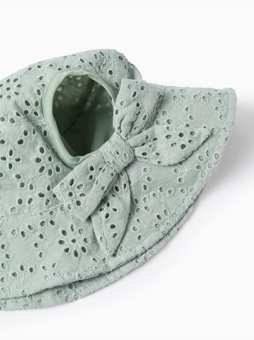 Bob en coton avec broderie anglaise - Kiabi