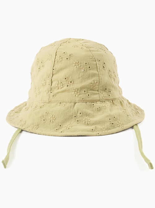 Bob en coton avec broderie anglaise - Kiabi