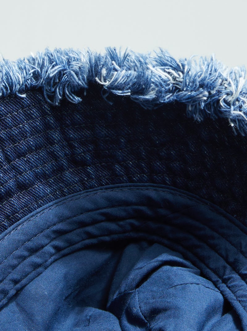 Bob en denim broderie 'fleur' Denim - Kiabi