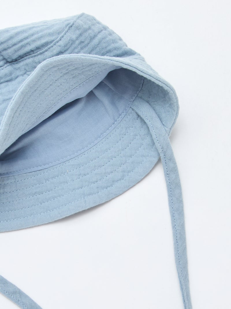 Bob en gaze de coton Bleu - Kiabi