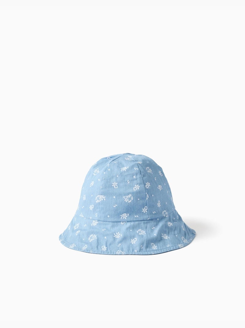 Bob en jean réversible avec imprimé floral Bleu clair - Kiabi